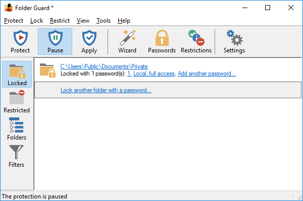 Folder Guard software for Windows 10, 8, 7.